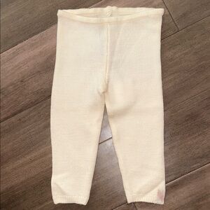Burberry Baby 100% Extra Fine Merino Wool Cream Leggings SZ 9M